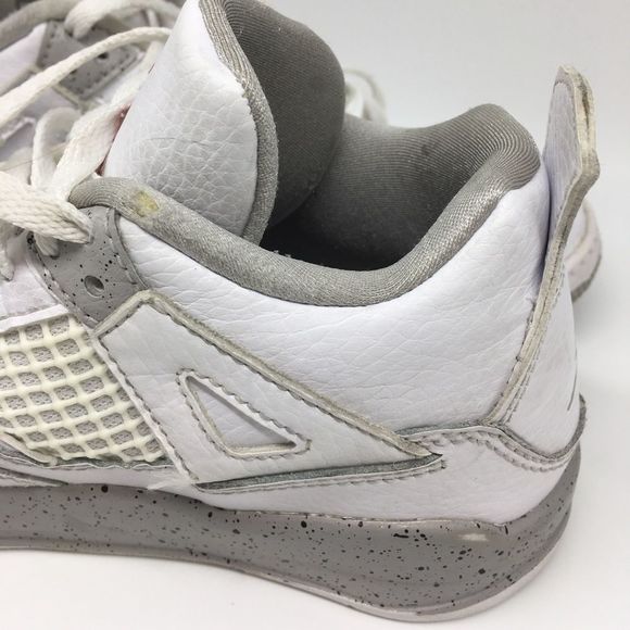 Nike Air Jordan 4 Retro White Oreo PS Pre School Size 2 Youth Used BQ7669 100 - Picture 2 of 10